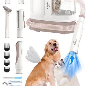 Dog Grooming Vacuum Kit‎ | 6-in-1 Pet Clippers, Shedding Brush & Hair Collector